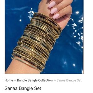 Jewelry Set,New: Sanaa Bangles, Resin Drop Earrings and Purple & Gold Necklace💜